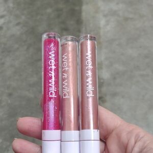 Wet n Wild Lip Gloss Trio - Sparkling Pink, Nude, and Rose